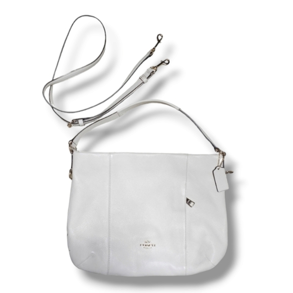 Coach off white sachel with removable crossbody strap. Gold hardware. - Picture 1 of 5